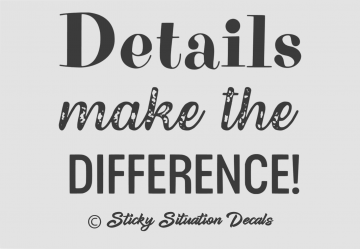 Details make the differance